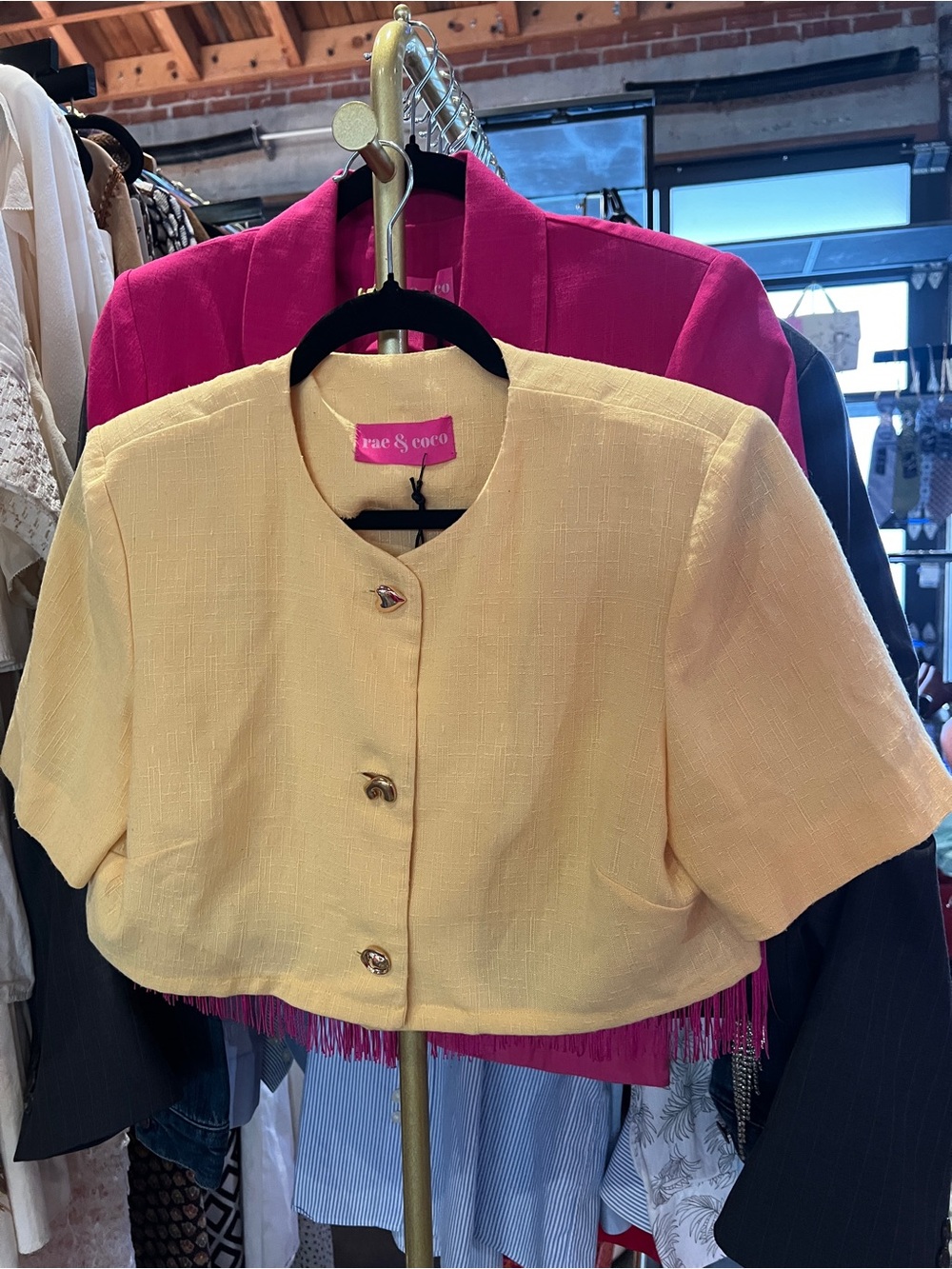 Upcycled Rae & Coco Yellow Cropped Blazer